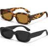 AWGSEE Retro Rectangle Kids Sunglasses 90s Vintage Fashion Narrow Square Frame Glasses Shades for Girls Boys UV Protection view 1