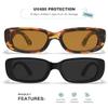 AWGSEE Retro Rectangle Kids Sunglasses 90s Vintage Fashion Narrow Square Frame Glasses Shades for Girls Boys UV Protection view 2