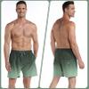 zeetoo Mens Swim Trunks with Compression Liner 5.5" Inseam Shorts Bathing Suit Quick Dry Swimsuit Gradient-Olive L view 2