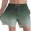 zeetoo Mens Swim Trunks with Compression Liner 5.5" Inseam Shorts Bathing Suit Quick Dry Swimsuit Gradient-Olive L view 4