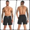 zeetoo Mens Swim Trunks with Compression Liner 5.5" Inseam Shorts Bathing Suit Quick Dry Swimsuit Black M view 2