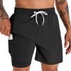 zeetoo Mens Swim Trunks with Compression Liner 5.5" Inseam Shorts Bathing Suit Quick Dry Swimsuit Black M view 3