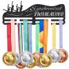 SUPERDANT Synchronized Swimming Medal Holder Swimming Iron Medals Display Iron Medal Hook Accommodate for 60+ Medals Black Iron Wall Mounted Hooks for Competition Medal Holder Display Wall Hanging view 1