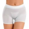 Hularka Women's See Through Underwear Boy Shorts Panties Stretch Low Rise Boxer Briefs Breathable Underpants White One Size view 1