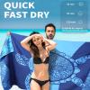 6 Pack Lightweight Thin Beach Towel Oversized 71"x32" Big Extra Large Microfiber Sand Free Towels for Adult Quick Dry Travel Camping Beach Accessories Gift Turtles Tie Dye Coconut Tree Mandala Stripe view 3