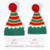 SSPalu Unisex Adults Kids Santa Hat Christmas Striped Warm Knit Cap Pom Beanie Hat Mother Crochet Holiday Party Supplies (Green) view 3