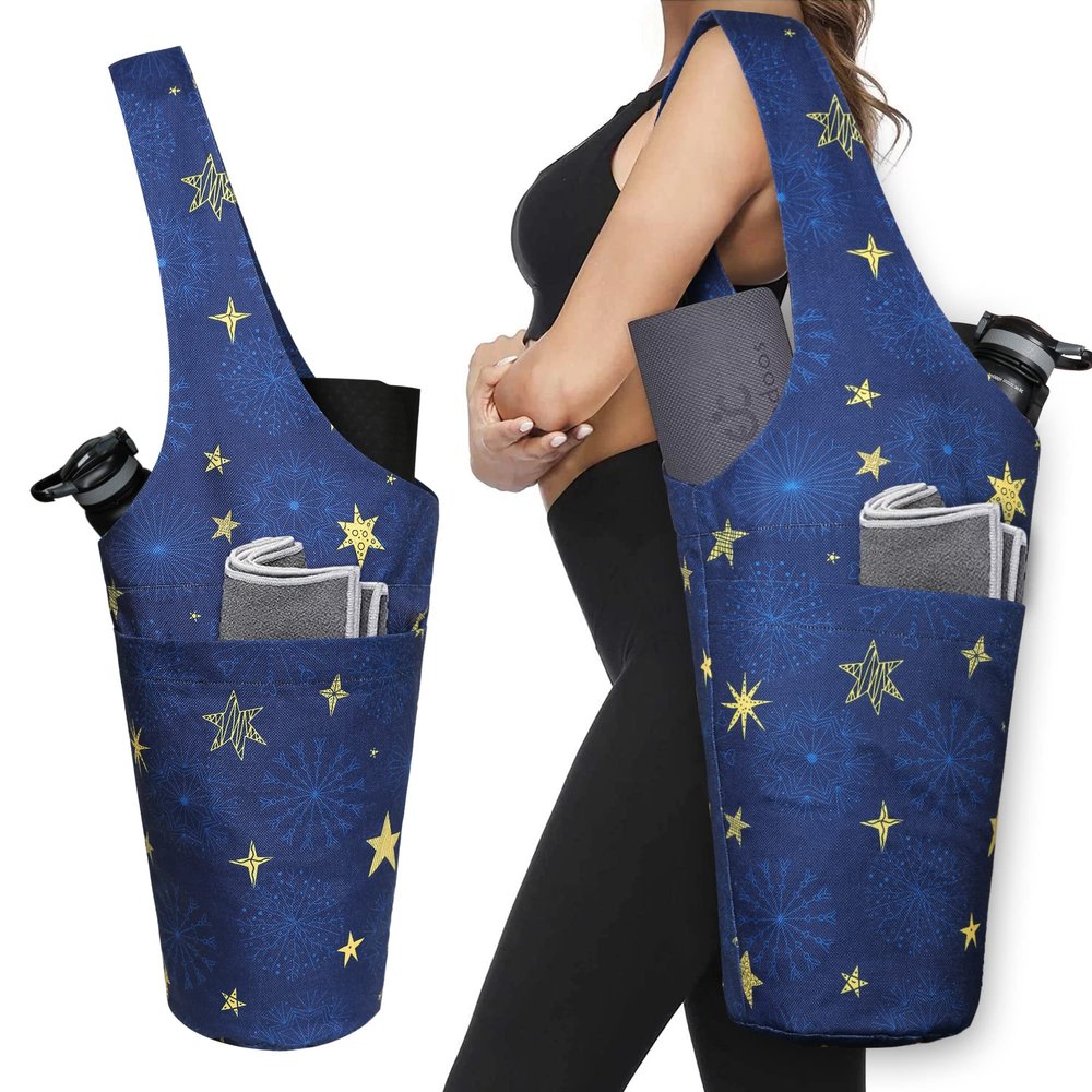 BagYG Yoga Mat Bag - Tote Sling Carrier Holds More Accessories with Large Size Pocket Multifunctional and Beautiful Mandala Star Fit Most Mat, 37''x15.5'' (Yogabag-30837895)