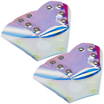 GORGECRAFT 2Pcs Roller Skate Toe Guards Iridescent Ice Hockey Skate Accessories Holographic Toe Cap Guard Protectors Roller Skate Derby Speed with Iron Finding for Professional Quad Roller