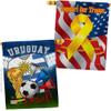 FIFA World Cup Uruguayan Flags Support Our Troops Banner Pack Wall Art Flag Room Decorations Indoor Outdoor Tapestry Yard Signs Team Qatar Trophy Soccer Game Football Gifts Made In USA view 1