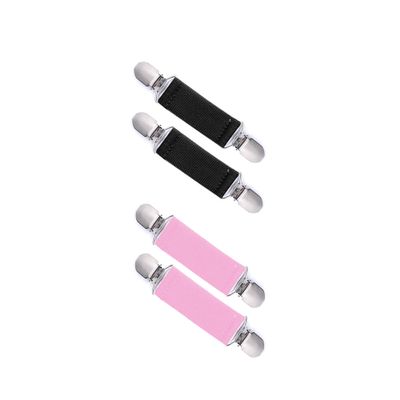 UTTPLL Mitten Clips Elastic Stainless Steel Winter Gloves Clips for Toddlers Kids Adults Dress Cinch Sweater Cardigan Shawl Clip 2 Pairs Black&Pink One Size