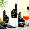 Sinmoe 48 Pieces Sport Party Favors Fan Foam Finger Mini #1 Basketball Baseball Football Soccer Team Cheerleader Gifts for Sporting Events Games Birthday Supplies(Black) view 4