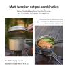Boundless Voyage Outdoor Titanium Pot with Pan Set with Collapsible Folding Handle for Outdoor Camping Cooking Hiking Backpacking Portable Cookware (1200ml+500ml) view 4
