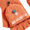 Toddler Clamshell Gloves Girls Half Finger Cute Winter Thickened Warm Baby Cartoon Dark Gloves (B, One Size) view 2