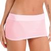 Linjinx Women's Oil Shiny Mini Skirt Gloosy Tight Low Waist Package Hip See Through Micro Skirt Type A Pink One Size view 2