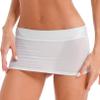 Linjinx Women's Oil Shiny Mini Skirt Gloosy Tight Low Waist Package Hip See Through Micro Skirt Type A White One Size view 1