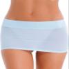 Linjinx Women's Oil Shiny Mini Skirt Gloosy Tight Low Waist Package Hip See Through Micro Skirt Type A Light Blue One Size view 1