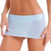 Linjinx Women's Oil Shiny Mini Skirt Gloosy Tight Low Waist Package Hip See Through Micro Skirt Type A Light Blue One Size view 2