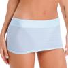 Linjinx Women's Oil Shiny Mini Skirt Gloosy Tight Low Waist Package Hip See Through Micro Skirt Type A Light Blue One Size view 3