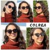 Colrea Trendy Cat Eye Sunglasses for Women Fashion Cateye UV400 Protection Glasses CL22017 (Grey Lens/Black Frame) view 2