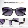 Colrea Trendy Cat Eye Sunglasses for Women Fashion Cateye UV400 Protection Glasses CL22017 (Grey Lens/Black Frame) view 3