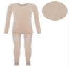 Kaerm Kids Girls Gymnastics Ballet Dance Thermal Underwear Suit Long Sleeve Base Layer Top and Pantyhose Leggings Set Type A Nude 3-4 Years view 3