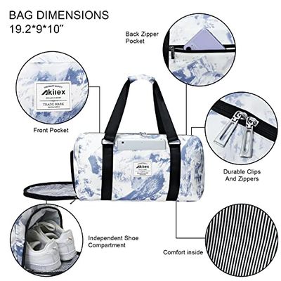 Akilex Unisex Adult Colorful Handbag, White, 19.2910'', 0.6kg