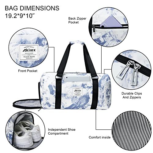 Akilex Unisex Adult Colorful Handbag, White, 19.2910'', 0.6kg