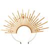 BLESSUME Goddess Gold Spike Halo Crown Headpiece NYLON ZIP TIE Wedding Bride Hair Band Tiara view 1