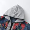 Baby Jean Jacket Infant Newborn Denim Jackets Coat Cowboy Outwear Toddler 1st Christmas Outfit Photoshoot Kids Girls Boys Fall Outfits Winter Hoodie Infant Coats Clothes Grey Dinosaur 18-24 Months view 3