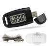 ThreeH 3D Pedometer with Clip and Lanyard Backlight Digital Walking Counter Daily Exercise Monitor Track Steps Miles Calories Rechargeable Accurate Step Counter Black view 1