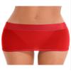 Linjinx Women's Oil Shiny Mini Skirt Gloosy Tight Low Waist Package Hip See Through Micro Skirt Type A Red One Size view 3