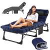 Slsy Sleeping Cots for Adults, 5-Position Folding Chaise Lounge Chairs Outdoor, Portable Folding Bed Cot Lounge Chair for Beach Lawn Camping Pool Sun Tanning view 1