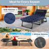Slsy Sleeping Cots for Adults, 5-Position Folding Chaise Lounge Chairs Outdoor, Portable Folding Bed Cot Lounge Chair for Beach Lawn Camping Pool Sun Tanning view 2