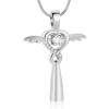 BIAIHQIE Cross Urn Necklace for Ashes Cremation Jewelry for Women Angle Wings Heart Urn Pendant for Ashes,3 view 1