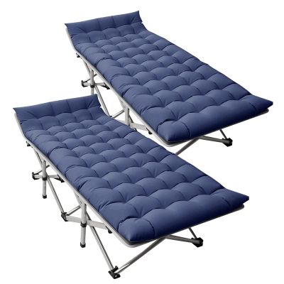 DoCred Folding Camping Cot with Mattress, 2 Pack Heavy Duty Folding Cot for Adults, Portable Sleeping Cot Bed Adults Outdoor Bed with Carry Bag, Travel Camp Cots
