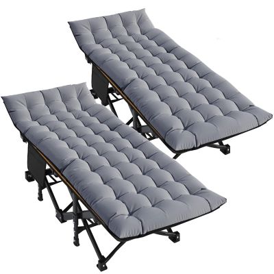 DoCred Folding Camping Cot with Mattress, 2 Pack Heavy Duty Folding Cot for Adults, Portable Sleeping Cot Bed Adults Outdoor Bed with Carry Bag, Travel Camp Cots