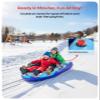 QPAU Inflatable Snow Sled, Heavy Duty Snow Tube with Reinforced Handles, Snow Sleds for Kids and Adults Winter Toys Gifts, Toboggan for Family Outdoor Sledding view 3