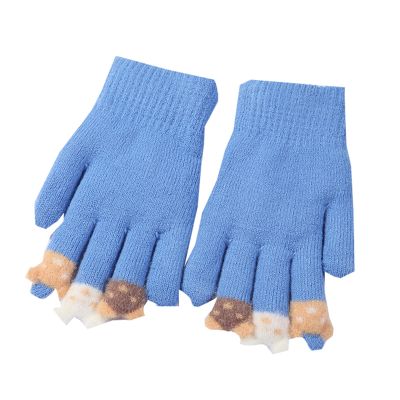 Children Gloves Winter Five Finger Boys Wool Thickened Primary And Secondary School Girls Boys Boys (Blue, One Size)