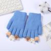 Children Gloves Winter Five Finger Boys Wool Thickened Primary And Secondary School Girls Boys Boys (Blue, One Size) view 3