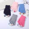 Children Gloves Winter Five Finger Boys Wool Thickened Primary And Secondary School Girls Boys Boys (Blue, One Size) view 4