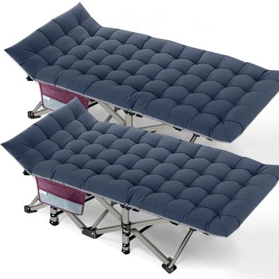 DoCred Folding Camping Cot with Mattress, 2 Pack Heavy Duty Folding Cot for Adults, Portable Sleeping Cot Bed Adults Outdoor Bed with Carry Bag, Travel Camp Cots