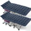 DoCred Folding Camping Cot with Mattress, 2 Pack Heavy Duty Folding Cot for Adults, Portable Sleeping Cot Bed Adults Outdoor Bed with Carry Bag, Travel Camp Cots view 1