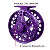 FANGBLUE Fly Fishing Reel Aluminum Alloy 5/6 WT Large Arbor 2+1BB Interchangeable for Saltwater and Freshwater Fly Wheel 5/6 WT (Purple) view 3