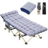 Sportneer Cots for Sleeping, Camping Cots for Adults with Mattress Max Load 450 LBS Heavy Duty Folding Portable Bed with Padded for Camping Tent Office Outdoor Travel Sleep Over view 1
