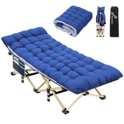 Sportneer Camping Cot: 1200D Double Layer Oxford Camping Cots for Adults - Heavy-Duty Foldable Cots for Camping Travel Tent Day Outdoor & Home Guest, Camping Cots with Mattress Carry Bag & 2 Pockets