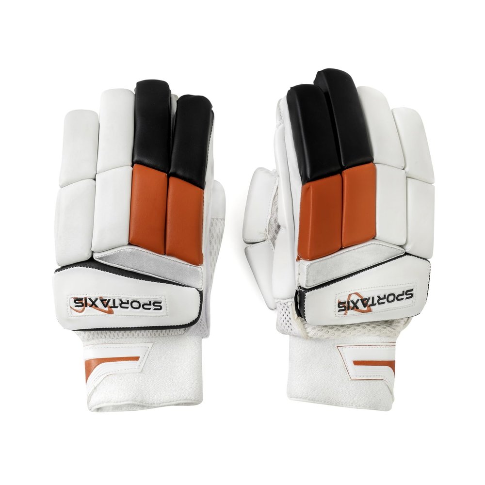 SPORTAXIS Premium Cricket Batting Gloves for Batsman, Split Fingers, Stylish Design, Comfortable Grip, PVC Thumb Patch, and Breathable mesh for Ventilation, for Adults