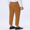 Lars Amadeus Brown Cropped Dress Pants for Men's Skinny Flat Front Business Suit Trousers 28 view 3