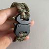 SU LIFE Parachute Cord Bracelets Trilobite Weaved Paracord Bracelet with Side Release Buckle 8.7 inch Black Bracelet for Men Women 1 Set (Camo) view 2