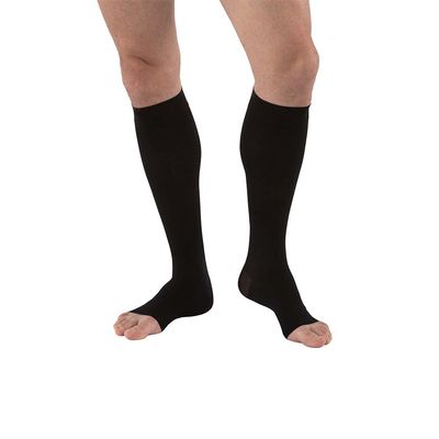 JOBST forMen Compression Socks, 20-30 mmHg, Knee High, Open Toe, Black - Choose Your Size