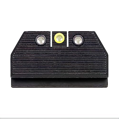 Night Fision Optics Ready Stealth .286-.355 Night Sight Set Compatible with CZ P-10 C/F/S - Yellow Front Ring, Black Rear Rings
